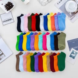 10/15 Pcs of Fashionable Classic and High-Quality Summer Candy Colored Women's Socks Comfortable Soft and Casual Short Socks