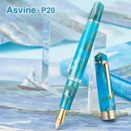 Asvine P20 Piston Filling Fountain Pen Luxury Elegant Acrylic Golden Clip EF/F/M Nib Office School Writing Supplies Stationery