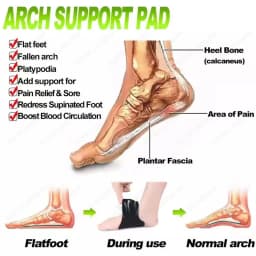 1 Pair Arch Support Brace Non-Slip Cushion Sole Foot Arch Support Plantar Fasciitis Heel Pain Aid Feet Care Absorb Shock Pads