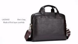 Men's Leather Handbag, Top Layer Cowhide Briefcase, Leather Laptop Bag, Diagonal Cross Office Bag
