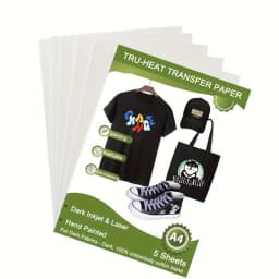 ESHANG Iron on Heat Transfer Paper for T Shirts (5Sheets A4 )Printable HTV Heat Transfer Vinyl for Inkjet & Laserjet Printer
