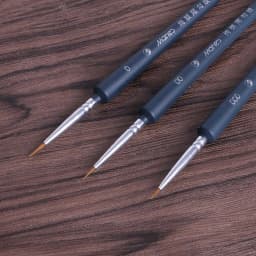 3Pcs Miniature Paint Detail Brush 0/ 00/ 000 Wolf Hair Professional Fine Detailing For Art Supplies Drawing Art Pen Paint Brush