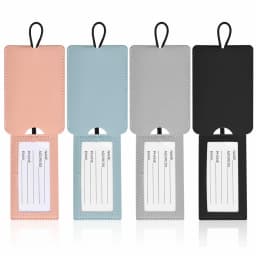 4PCS/Set PU Leather Luggage Tags Suitcase Name Tags Travel Accessories Baggage Tag Boarding Tag Name ID Labels