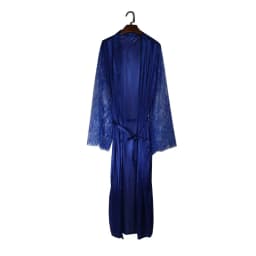 Womens Nightdress Sexy Long Polyester Lingerie Nightwear Bath Robe Gown Imitation Ice Silk Nightdress Solid Color Nightgown Thin