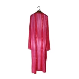 Womens Nightdress Sexy Long Polyester Lingerie Nightwear Bath Robe Gown Imitation Ice Silk Nightdress Solid Color Nightgown Thin