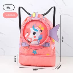 Children Swim Bag Dry Wet Separation Waterproof Storage Bag for Boys Girls Sport Fashion Portable Cute Cartoon Kids Backpack