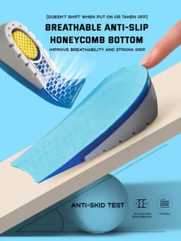 1Pair Gel Shoes Insole for Feet Silicone Invisible Height Increasing Insoles Non Slip Shoe Pads Men Shock Absorption Shoe Sole