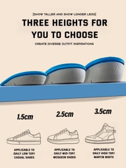 1Pair Gel Shoes Insole for Feet Silicone Invisible Height Increasing Insoles Non Slip Shoe Pads Men Shock Absorption Shoe Sole