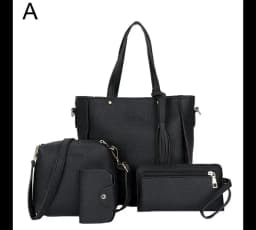 4pcs/set Fashion Women Handbag Set Large Capacity PU Leather Handbag Shoulder Bag Crossbody Bag Purse Wallet
