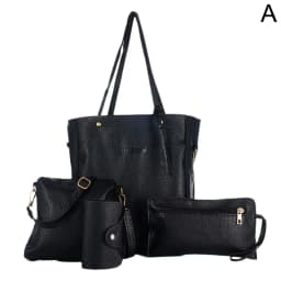 4pcs/set Fashion Women Handbag Set Large Capacity PU Leather Handbag Shoulder Bag Crossbody Bag Purse Wallet