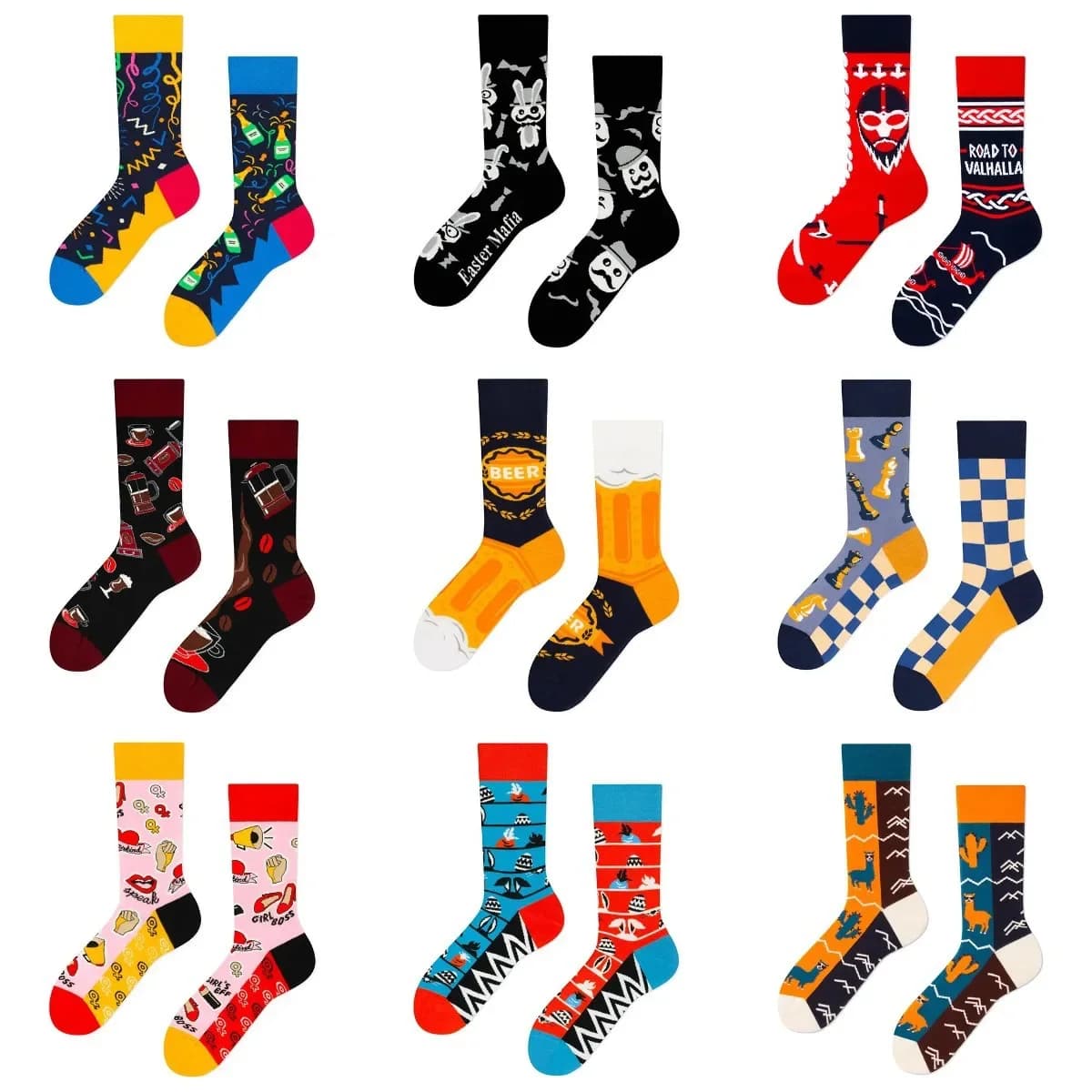 2024 Autumn 1 Pair Women Original AB Tide Socks Medium High Tube Colorful Socks Animal Flower Cotton Unisex Socks
