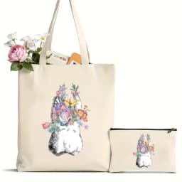 2Pcs Tooth and Dentist Graphic Aesthetic Funny Fashion Handbags Shoulder Bags Casual Shopping Girls Handbag Women Elegant Canvas