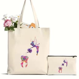 2Pcs Tooth and Dentist Graphic Aesthetic Funny Fashion Handbags Shoulder Bags Casual Shopping Girls Handbag Women Elegant Canvas