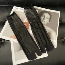 Summer Ultra-Thin Crystal Silk Sheer Frilly Tabi Socks Japanese Women Toe Socks Literary Personality Female Toe Socks