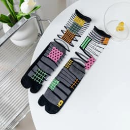 Summer Ultra-Thin Crystal Silk Sheer Frilly Tabi Socks Japanese Women Toe Socks Literary Personality Female Toe Socks