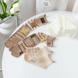 Summer Ultra-Thin Crystal Silk Sheer Frilly Tabi Socks Japanese Women Toe Socks Literary Personality Female Toe Socks