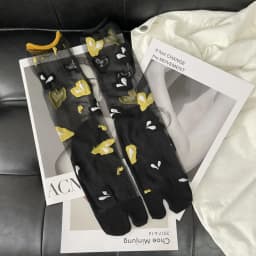 Summer Ultra-Thin Crystal Silk Sheer Frilly Tabi Socks Japanese Women Toe Socks Literary Personality Female Toe Socks