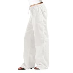 Summer Women Cotton Linen Pants Hight Waist Loose Oversized Trousers Female Long Casual Solid Color Pants Streetwear Women