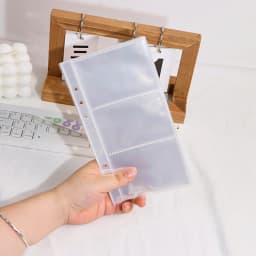 10PCSTransparent File Holder Notebook 6 Hole Loose Leaf DIY Document Bag Binder Rings PVC Storage Binding Folder