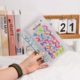 10PCSTransparent File Holder Notebook 6 Hole Loose Leaf DIY Document Bag Binder Rings PVC Storage Binding Folder
