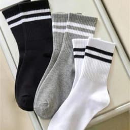 6 Pairs Women Socks Simplicity Parallel Bars Versatile Sport Socks Socks Solid Breathable Mid-Tube Socks Woman Absorbent Socks
