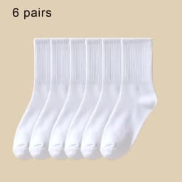 6 Pairs Women Socks Simplicity Parallel Bars Versatile Sport Socks Socks Solid Breathable Mid-Tube Socks Woman Absorbent Socks