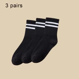 6 Pairs Women Socks Simplicity Parallel Bars Versatile Sport Socks Socks Solid Breathable Mid-Tube Socks Woman Absorbent Socks