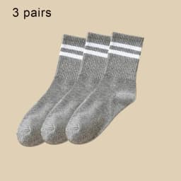 6 Pairs Women Socks Simplicity Parallel Bars Versatile Sport Socks Socks Solid Breathable Mid-Tube Socks Woman Absorbent Socks
