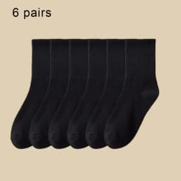 6 Pairs Women Socks Simplicity Parallel Bars Versatile Sport Socks Socks Solid Breathable Mid-Tube Socks Woman Absorbent Socks