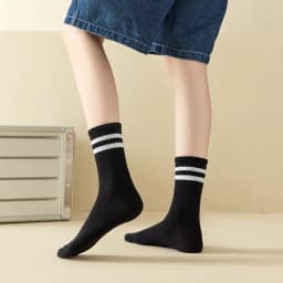 6 Pairs Women Socks Simplicity Parallel Bars Versatile Sport Socks Socks Solid Breathable Mid-Tube Socks Woman Absorbent Socks