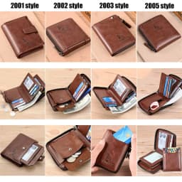 Men's Coin Purse Wallet Fashion RFID Blocking Man Leather Wallet Zipper Business Card Holder ID Money Bag Wallet Male
