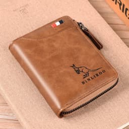 Men's Coin Purse Wallet Fashion RFID Blocking Man Leather Wallet Zipper Business Card Holder ID Money Bag Wallet Male