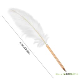 Stylish White Feather Ballpoint Pen Wedding Writing Pen Business Signature Pen School Supplies