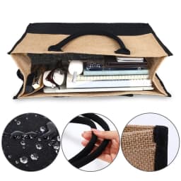 Shopping Bag Burlap Tote Bag Jute Bags Lightweight Handbag Portable LargeCapacity Women Grocery Organizer Garland Letter Pattern