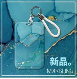 Marble Color Card Holder Case Creative Student ID Bus Card Holder with Keychain Lanyard Office Worker Card Protector
