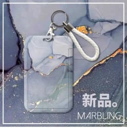Marble Color Card Holder Case Creative Student ID Bus Card Holder with Keychain Lanyard Office Worker Card Protector