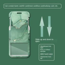 Marble Color Card Holder Case Creative Student ID Bus Card Holder with Keychain Lanyard Office Worker Card Protector