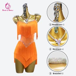 2026 Latin Dance Dress Girls Costume Fringed Skirt Line Women's Clothes Samba Competition Ball Sports Suit Elegant Stage Cabaret