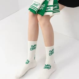Cotton Japanese Mid-Tube Socks for Women Men New Green Socks Ins Trendy Autumn Winter Sports Socks Letter Striped Harajuku Sock