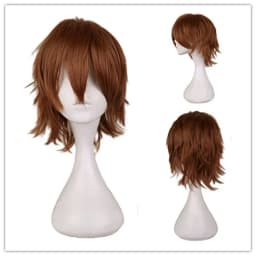 Anime 30cm Short Straight Cosplay Wig Black White Green Brown Purple Blue Gray Red Gold Man Women Heat Resistant Synthetic Hair