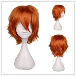 Anime 30cm Short Straight Cosplay Wig Black White Green Brown Purple Blue Gray Red Gold Man Women Heat Resistant Synthetic Hair