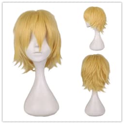 Anime 30cm Short Straight Cosplay Wig Black White Green Brown Purple Blue Gray Red Gold Man Women Heat Resistant Synthetic Hair