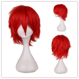 Anime 30cm Short Straight Cosplay Wig Black White Green Brown Purple Blue Gray Red Gold Man Women Heat Resistant Synthetic Hair