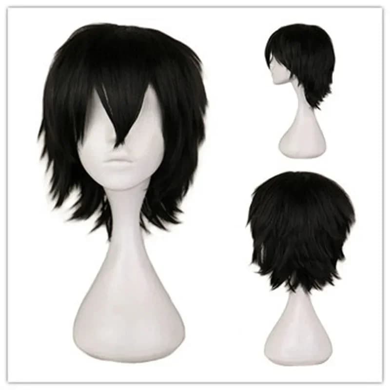 Anime 30cm Short Straight Cosplay Wig Black White Green Brown Purple Blue Gray Red Gold Man Women Heat Resistant Synthetic Hair