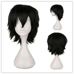 Anime 30cm Short Straight Cosplay Wig Black White Green Brown Purple Blue Gray Red Gold Man Women Heat Resistant Synthetic Hair