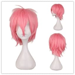 Anime 30cm Short Straight Cosplay Wig Black White Green Brown Purple Blue Gray Red Gold Man Women Heat Resistant Synthetic Hair