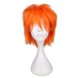 Anime 30cm Short Straight Cosplay Wig Black White Green Brown Purple Blue Gray Red Gold Man Women Heat Resistant Synthetic Hair