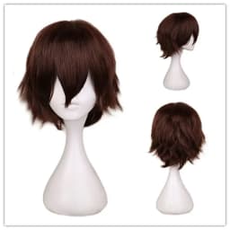 Anime 30cm Short Straight Cosplay Wig Black White Green Brown Purple Blue Gray Red Gold Man Women Heat Resistant Synthetic Hair