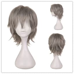 Anime 30cm Short Straight Cosplay Wig Black White Green Brown Purple Blue Gray Red Gold Man Women Heat Resistant Synthetic Hair
