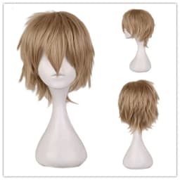 Anime 30cm Short Straight Cosplay Wig Black White Green Brown Purple Blue Gray Red Gold Man Women Heat Resistant Synthetic Hair